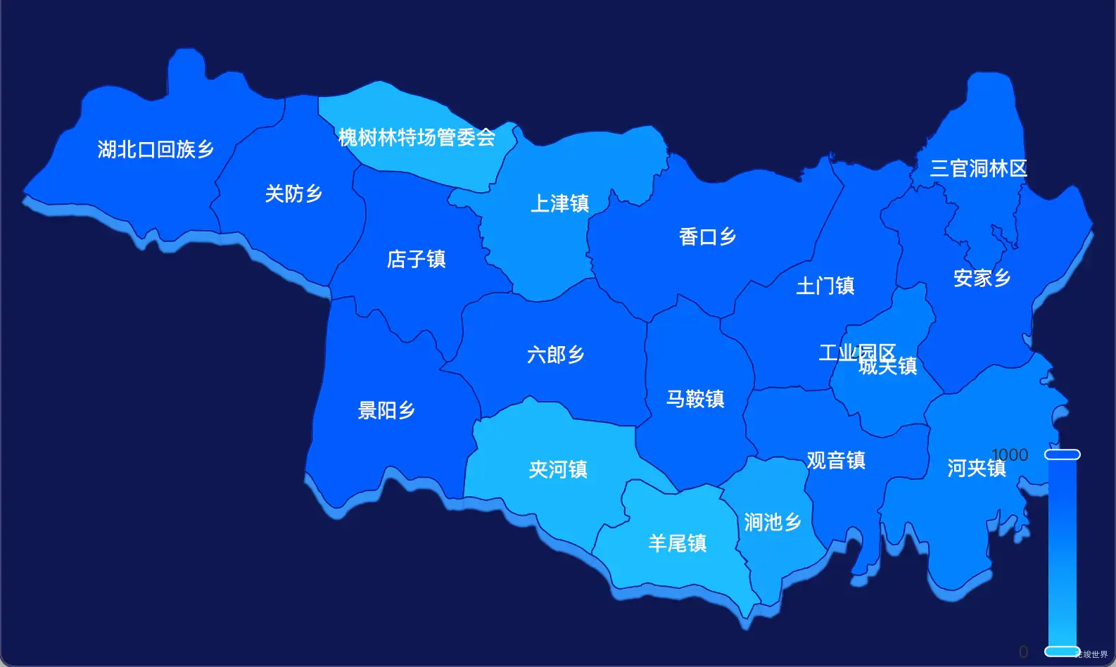 6 echarts 十堰市郧西县geoJson地图 visualMap控制地图颜色